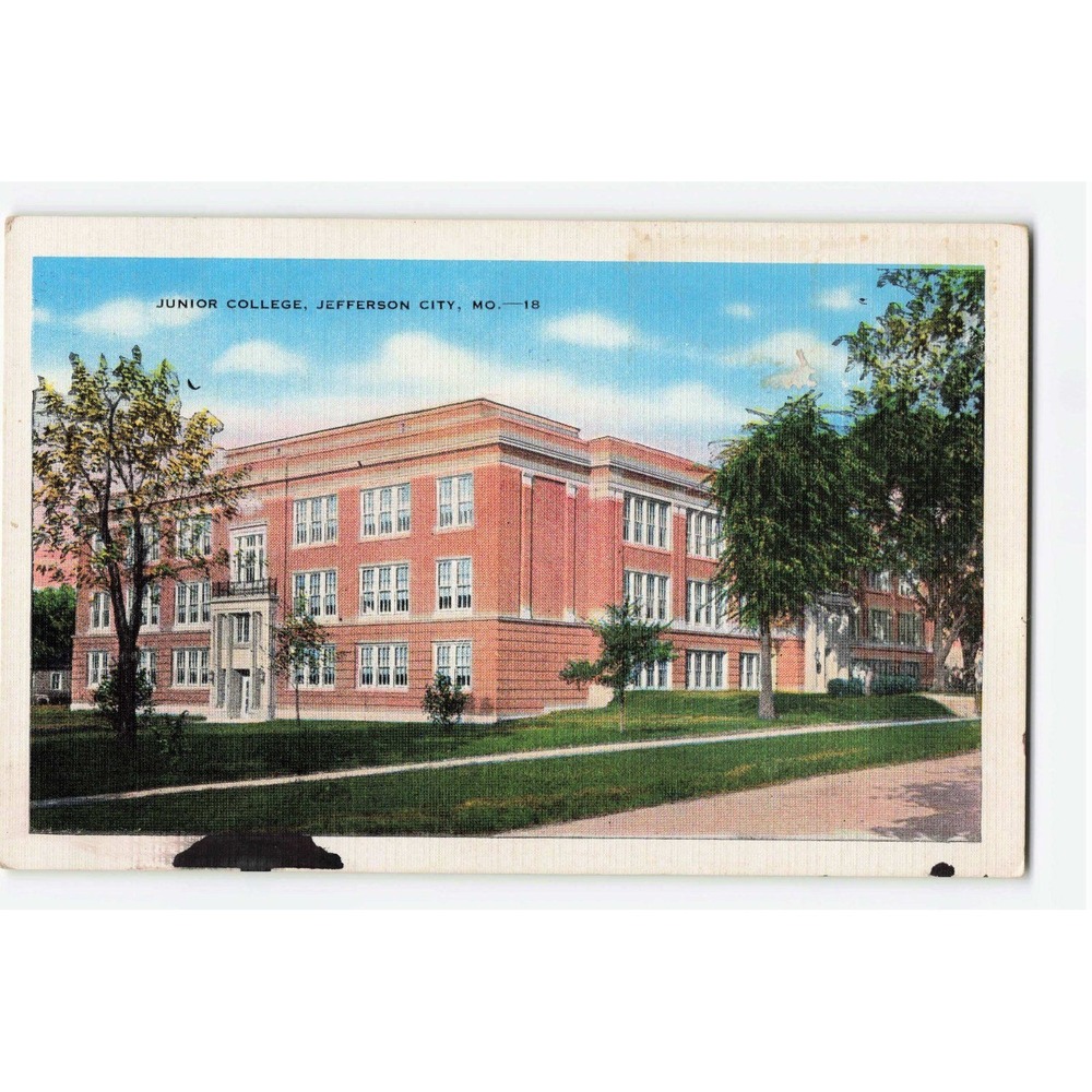 Vintage Junior College Jefferson City MO Postcard 1952 Missouri Linen 18